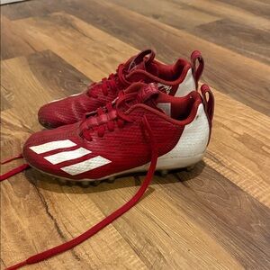 Adidas Kids Red and White cleats